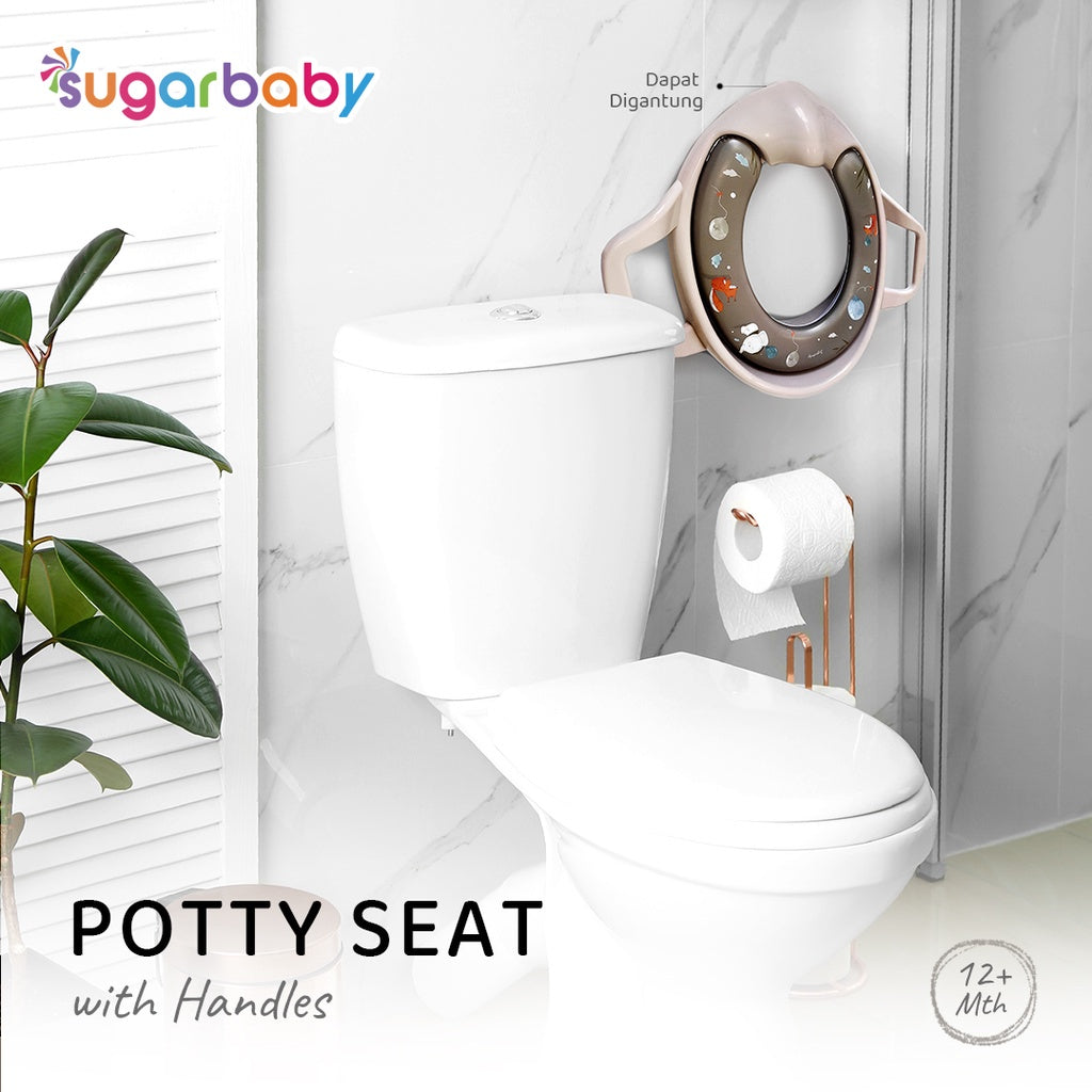 Sugar Baby Potty  handle Seat Toilet Training With Handles & Splash Guard / Dudukan Toilet Anak