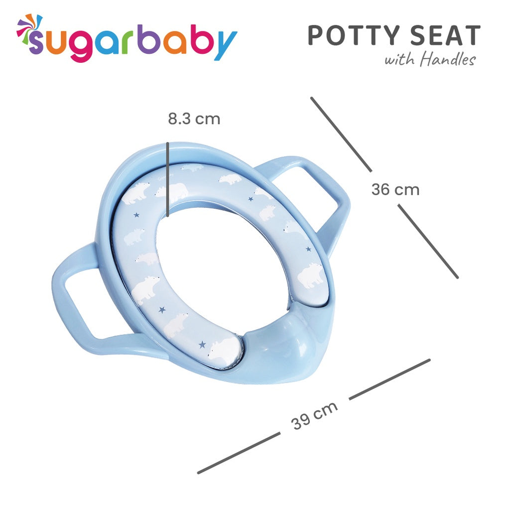 Sugar Baby Potty  handle Seat Toilet Training With Handles & Splash Guard / Dudukan Toilet Anak