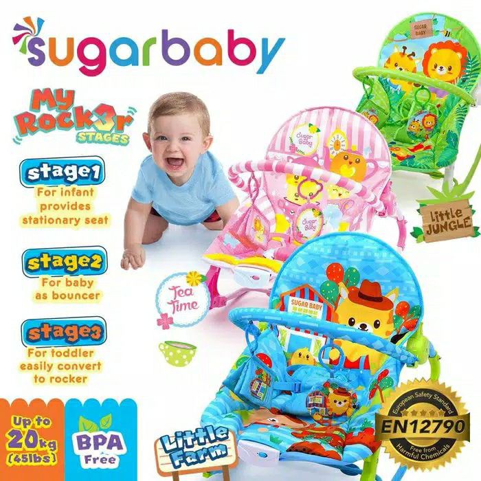 10in1 Sugar Baby / Mastela PREMIUM Bouncer Bayi Premium Rocker dgn Extra Large Seat