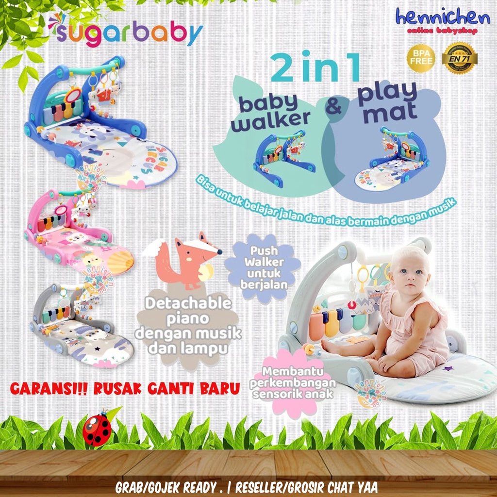 SUGAR BABY 2in1 WALKER PLAYMAT PLAY WITH ME SUGARBABY BABY WALKER DAN PLAYMAT BAYI
