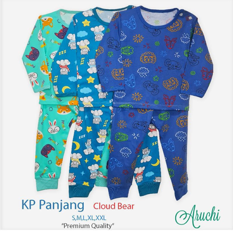 CUCI GUDANG PROMO MURAH NEW ARUCHI BABY Setelan PIYAMA PANJANG  ukuran  NB S M LX L XXL
