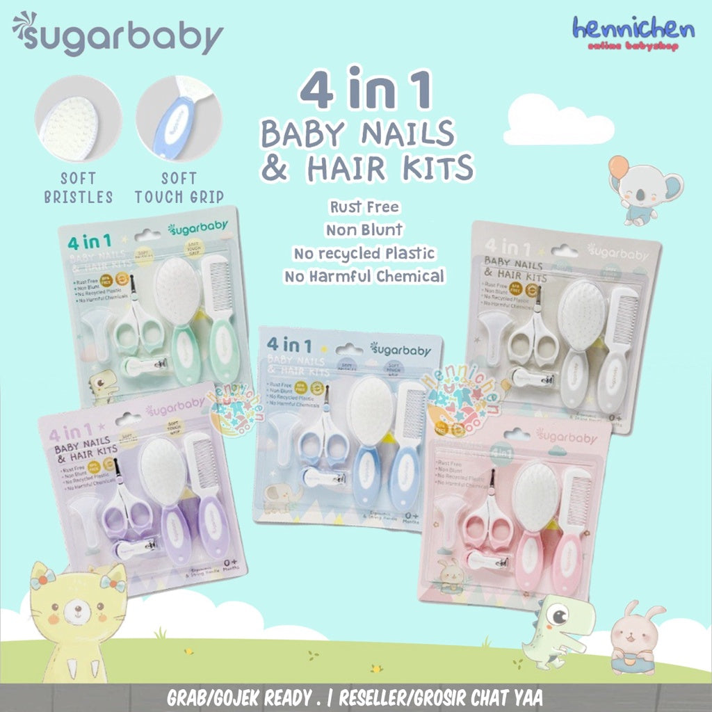 Sugar Baby Manicure 4in1 Baby Nail & Hair Kits (Perlengkapan Perawatan Kuku dan Rambut Bayi 4in1)