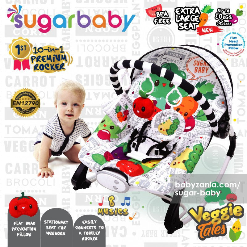 10in1 Sugar Baby / Mastela PREMIUM Bouncer Bayi Premium Rocker dgn Extra Large Seat