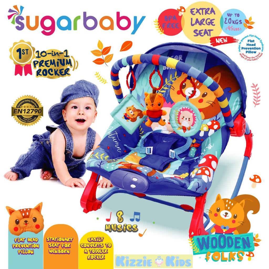 10in1 Sugar Baby / Mastela PREMIUM Bouncer Bayi Premium Rocker dgn Extra Large Seat