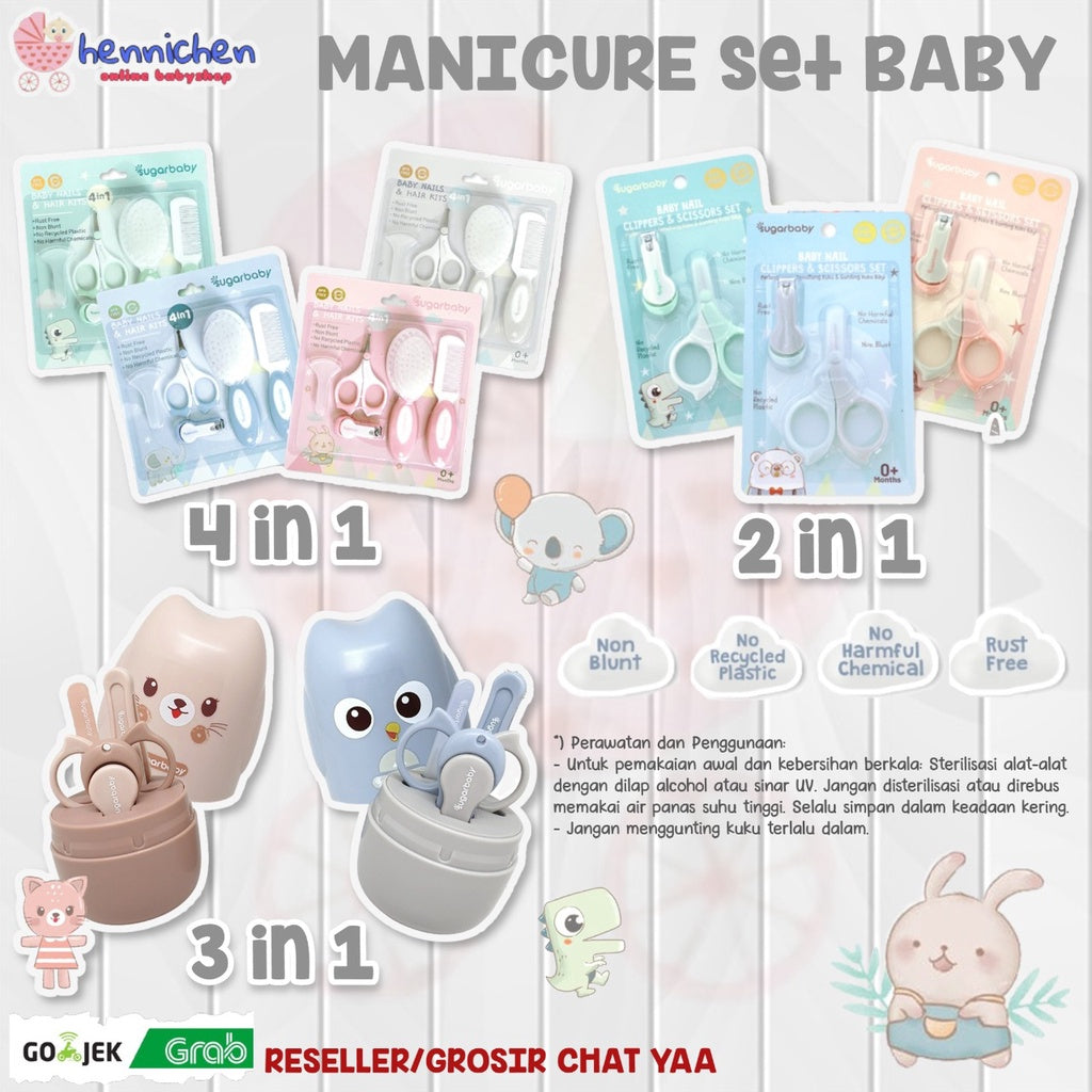 Sugar Baby Manicure 4in1 Baby Nail & Hair Kits (Perlengkapan Perawatan Kuku dan Rambut Bayi 4in1) Manicure
