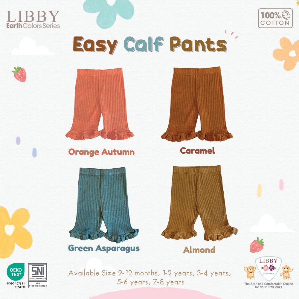 Libby 0-14 Tahun Celana 7/8 Rib Renda Anak Perempuan Easy Calf Pants