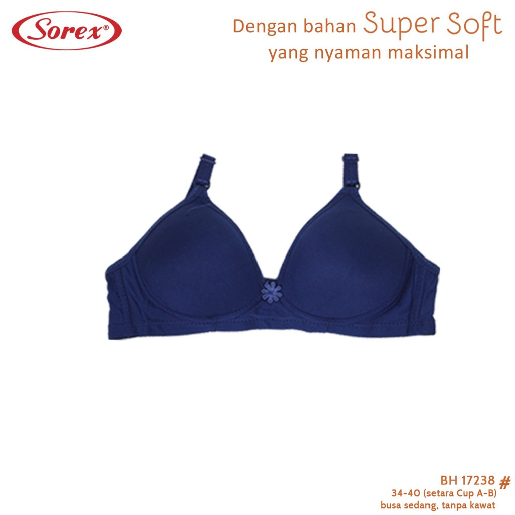 [ PILIH WARNA ] Sorex Bra Tanpa Kawat Super Soft Busa Sedang Setara Cup B BH Harian Simple Polos 17238 / Sorex Bra Tanpa Kawat Super Soft Cup Besar Kait 3 Busa Sedang Basic Harian Nyaman BH 17239