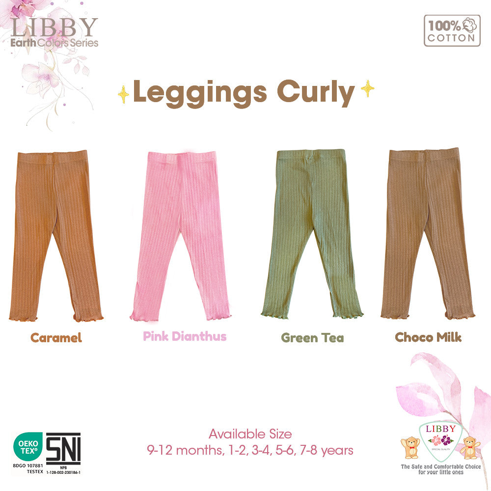 Libby Legging Curly 9 Bln - 8 Tahun Legging Rib Ruffle Girl Anak Perempuan
