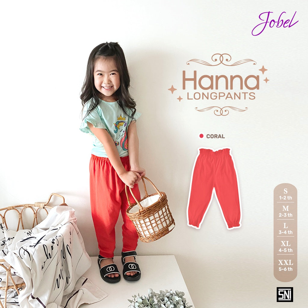 Jobel Hanna Longpants 1-6 Tahun Celana Panjang Adem Fashion Anak Perempuan