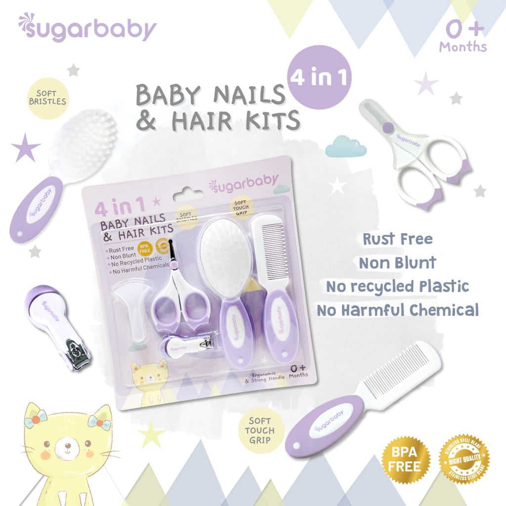 Sugar Baby Manicure 4in1 Baby Nail & Hair Kits (Perlengkapan Perawatan Kuku dan Rambut Bayi 4in1)