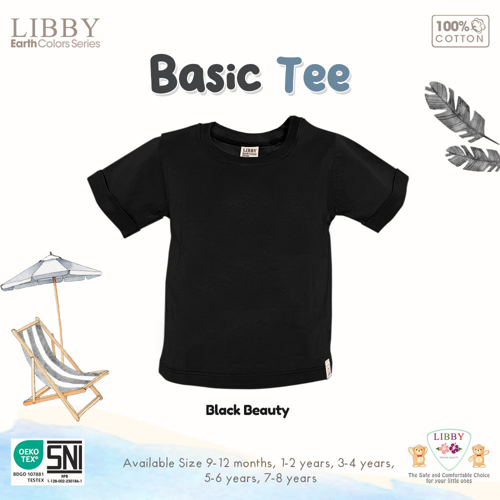 LIBBY Earth Kaos Atasan Polos Katun Anak Unisex 9 Bulan - 12 Tahun Basic Tee Seri 2 (1PCS)-Kaos Anak Laki-laki & Perempuan