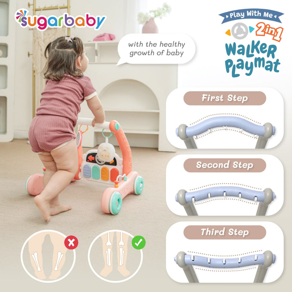 SUGAR BABY 2in1 WALKER PLAYMAT PLAY WITH ME SUGARBABY BABY WALKER DAN PLAYMAT BAYI