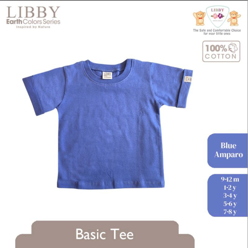 LIBBY Earth Kaos Atasan Polos Katun Anak Unisex 9 Bulan - 12 Tahun Basic Tee Seri 2 (1PCS)-Kaos Anak Laki-laki & Perempuan