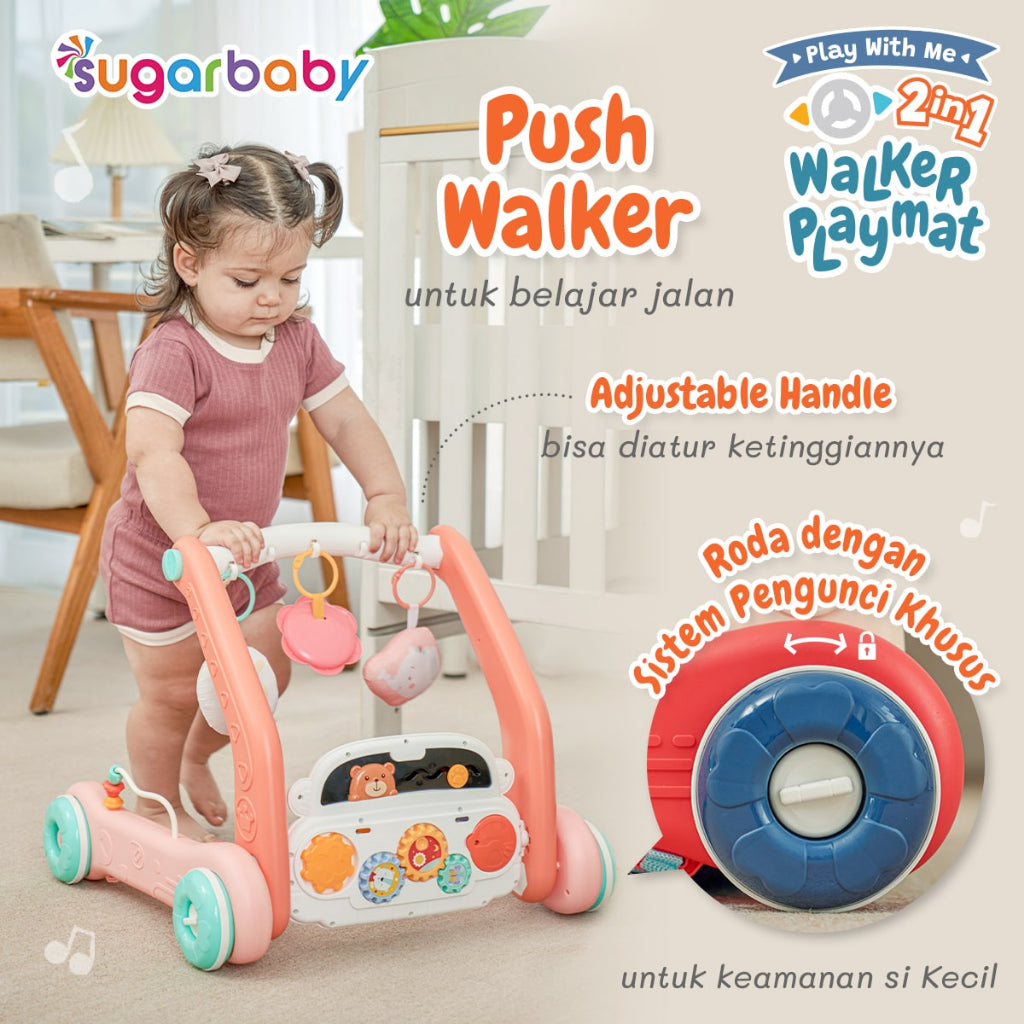 SUGAR BABY 2in1 WALKER PLAYMAT PLAY WITH ME SUGARBABY BABY WALKER DAN PLAYMAT BAYI