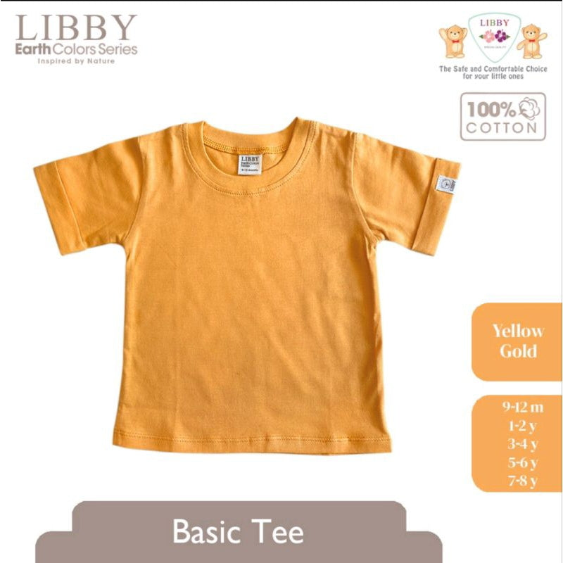 LIBBY Earth Kaos Atasan Polos Katun Anak Unisex 9 Bulan - 12 Tahun Basic Tee Seri 2 (1PCS)-Kaos Anak Laki-laki & Perempuan