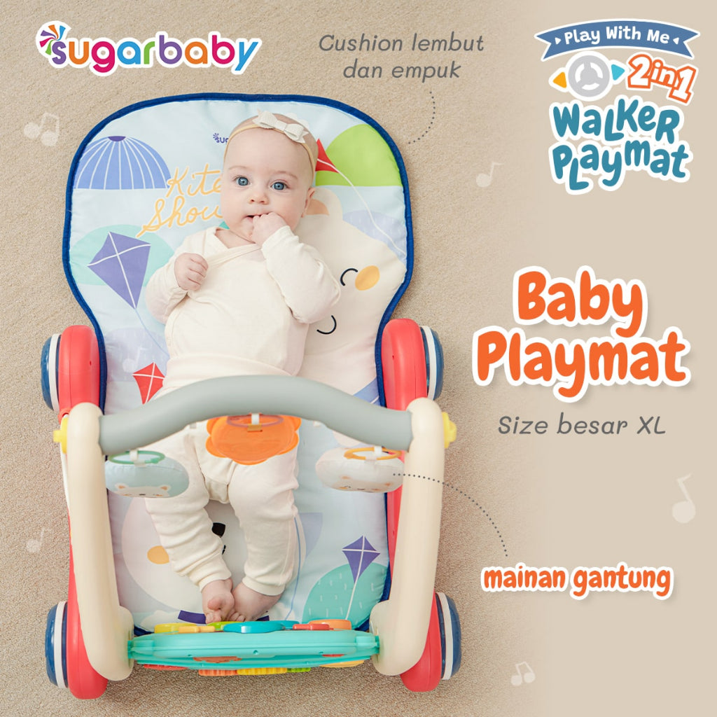 SUGAR BABY 2in1 WALKER PLAYMAT PLAY WITH ME SUGARBABY BABY WALKER DAN PLAYMAT BAYI