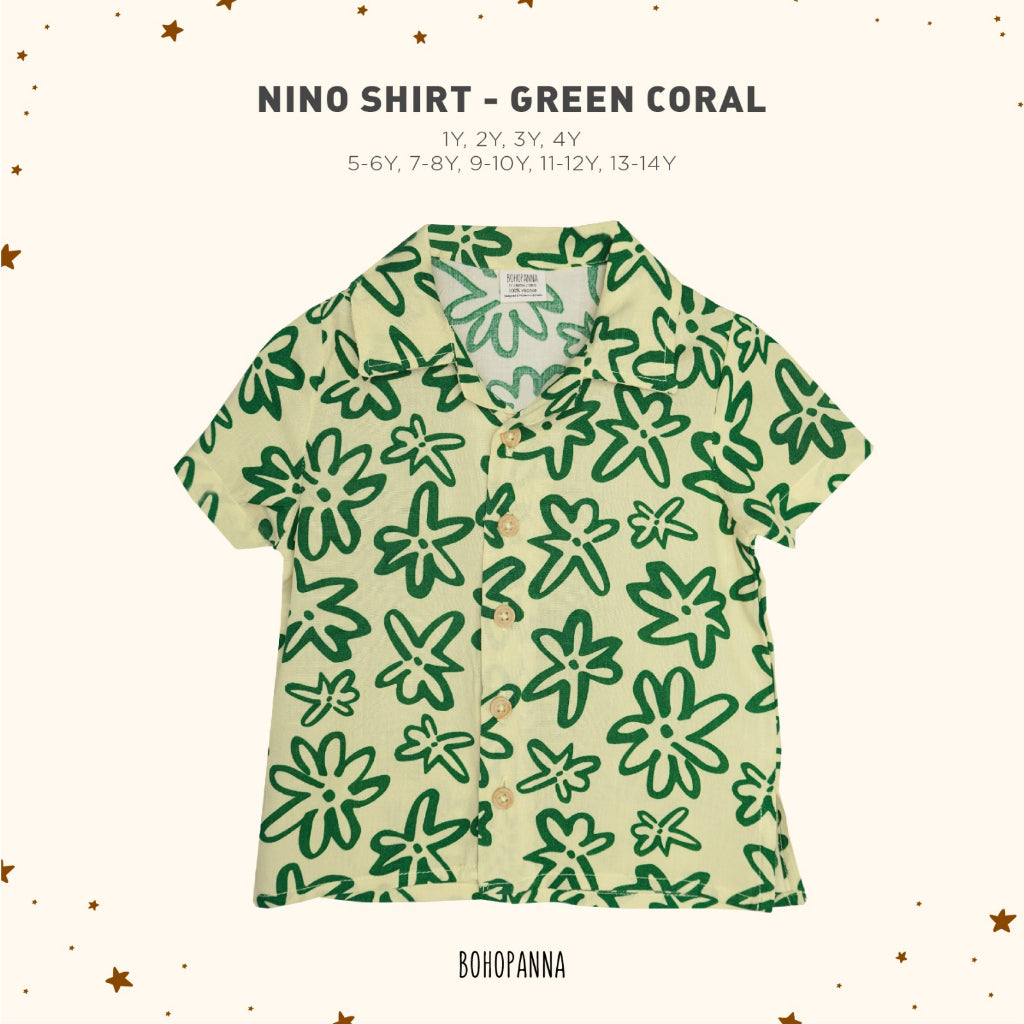 Bohopanna 0-14 Tahun Kemeja Pendek & Karel Shirt Kemeja Motif Summer / Kemeja Kasual Anak / Short Sleeve Shirt Nino