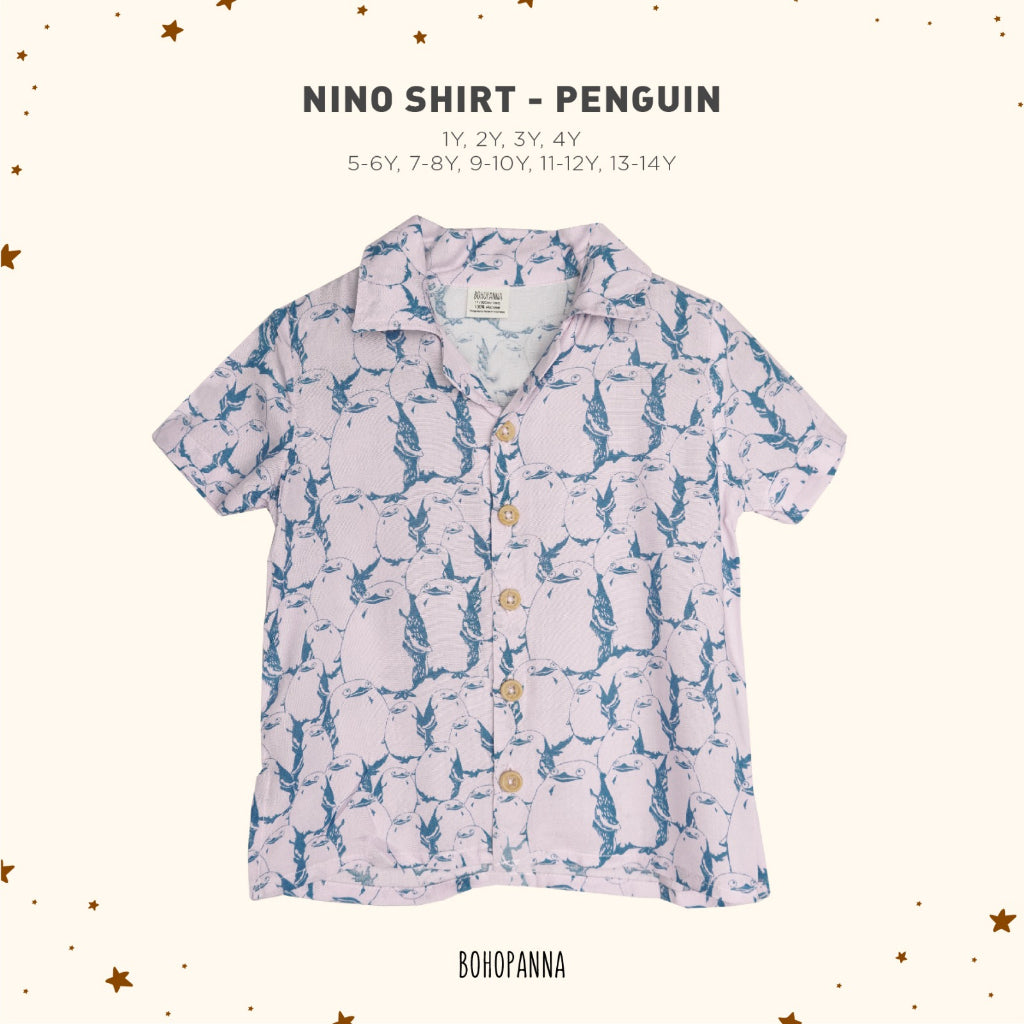 Bohopanna 0-14 Tahun Kemeja Pendek & Karel Shirt Kemeja Motif Summer / Kemeja Kasual Anak / Short Sleeve Shirt Nino