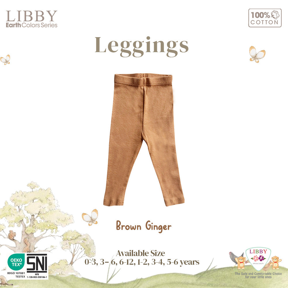 Libby Earth Series Legging Rib Cotton NEW 0 - 6 Years