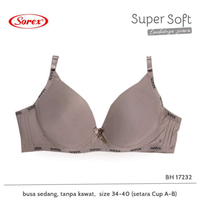 Sorex Bra 34-40 Dengan Busa Tanpa Kawat Kait 2 Setara Cup B BH 17232 17228