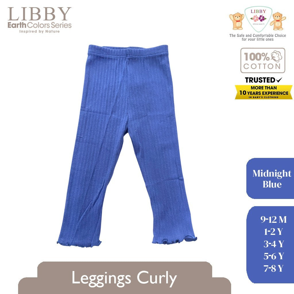Libby Legging Curly 9 Bln - 8 Tahun Legging Rib Ruffle Girl Anak Perempuan