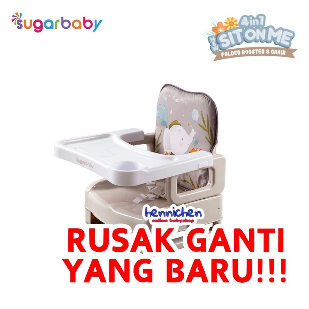 BISA GRAB / GOJEK Sugar Baby My Chair / Sit On Me / Fun Chair / 4in1 Sit On Me / Klassic Chair (Baby Booster & High Chair) : 6 Growing Stages