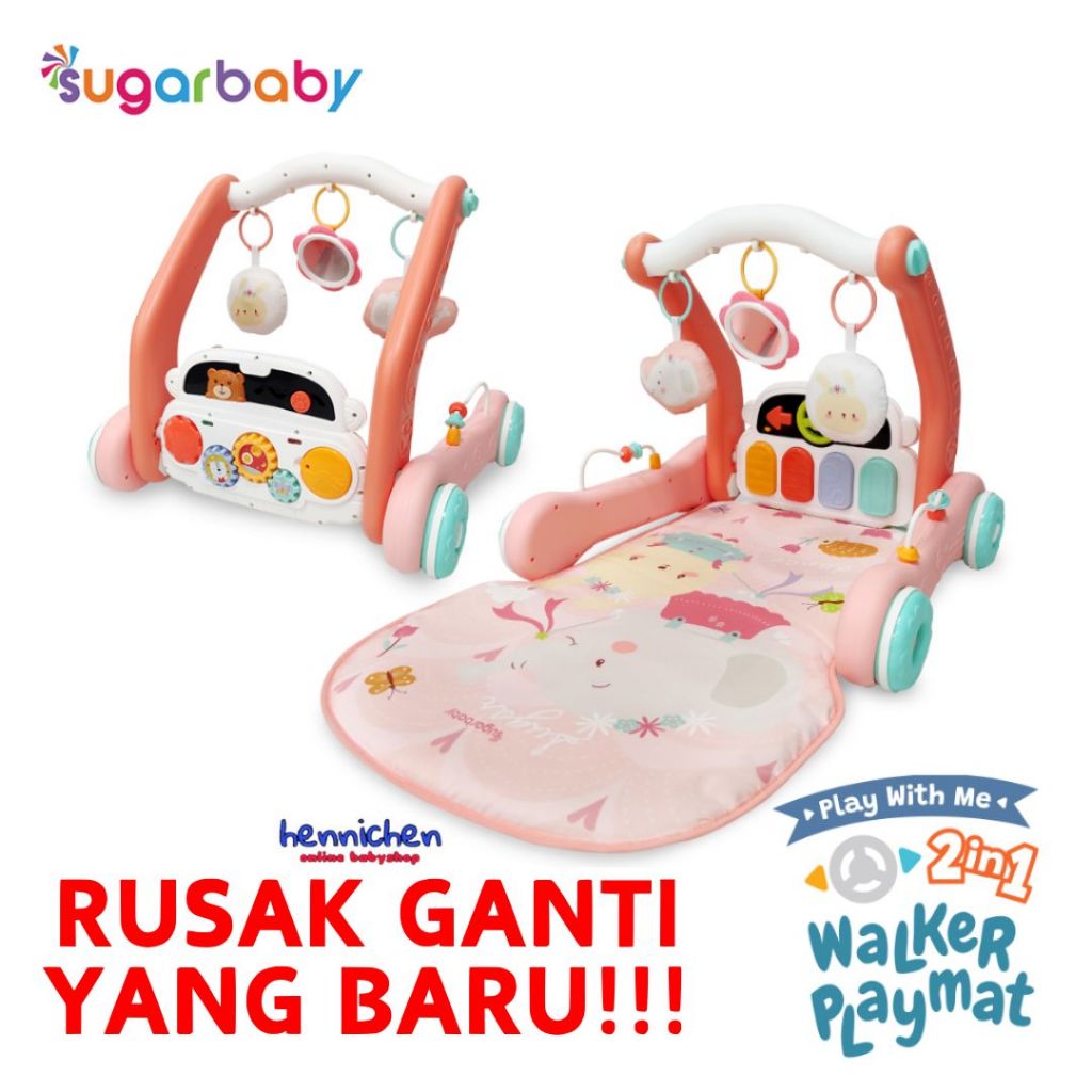 SUGAR BABY 2in1 WALKER PLAYMAT PLAY WITH ME SUGARBABY BABY WALKER DAN PLAYMAT BAYI