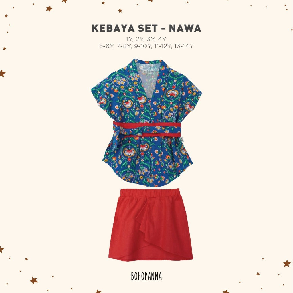 Bohopanna Kutubaru Set 1-14 Tahun Setelan Kebaya Batik Anak Perempuan