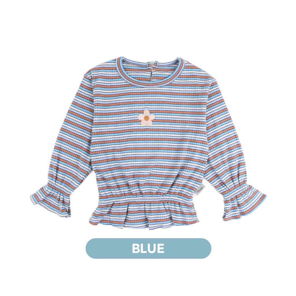 Mooi Lucy Top 1-10 Tahun Stripe Tee Reeb / DANIELE  Atasan Rib Salur Fashion Anak Perempuan