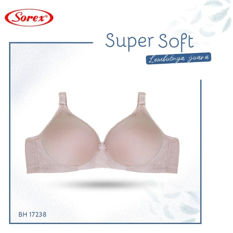 [ PILIH WARNA ] Sorex Bra Tanpa Kawat Super Soft Busa Sedang Setara Cup B BH Harian Simple Polos 17238 / Sorex Bra Tanpa Kawat Super Soft Cup Besar Kait 3 Busa Sedang Basic Harian Nyaman BH 17239