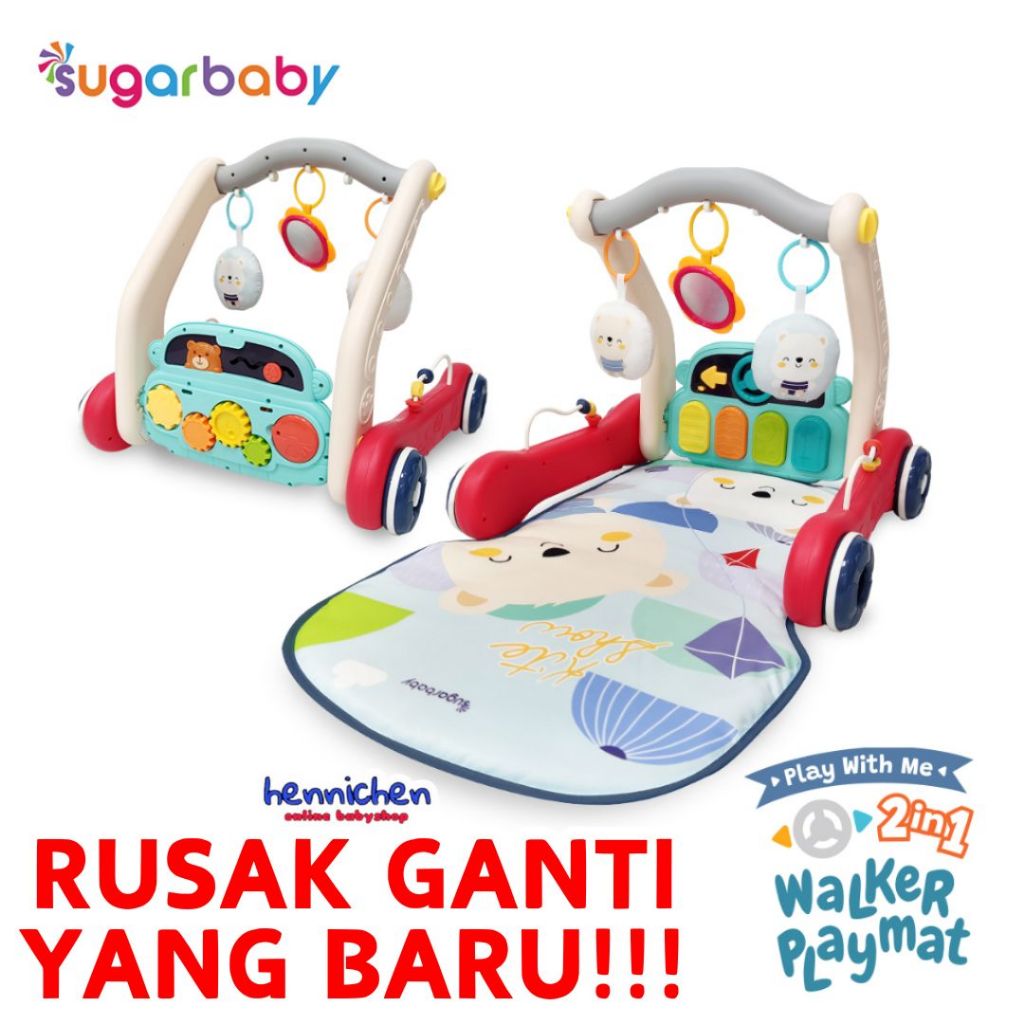SUGAR BABY 2in1 WALKER PLAYMAT PLAY WITH ME SUGARBABY BABY WALKER DAN PLAYMAT BAYI