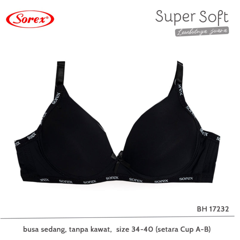 Sorex Bra 34-40 Dengan Busa Tanpa Kawat Kait 2 Setara Cup B BH 17232 17228