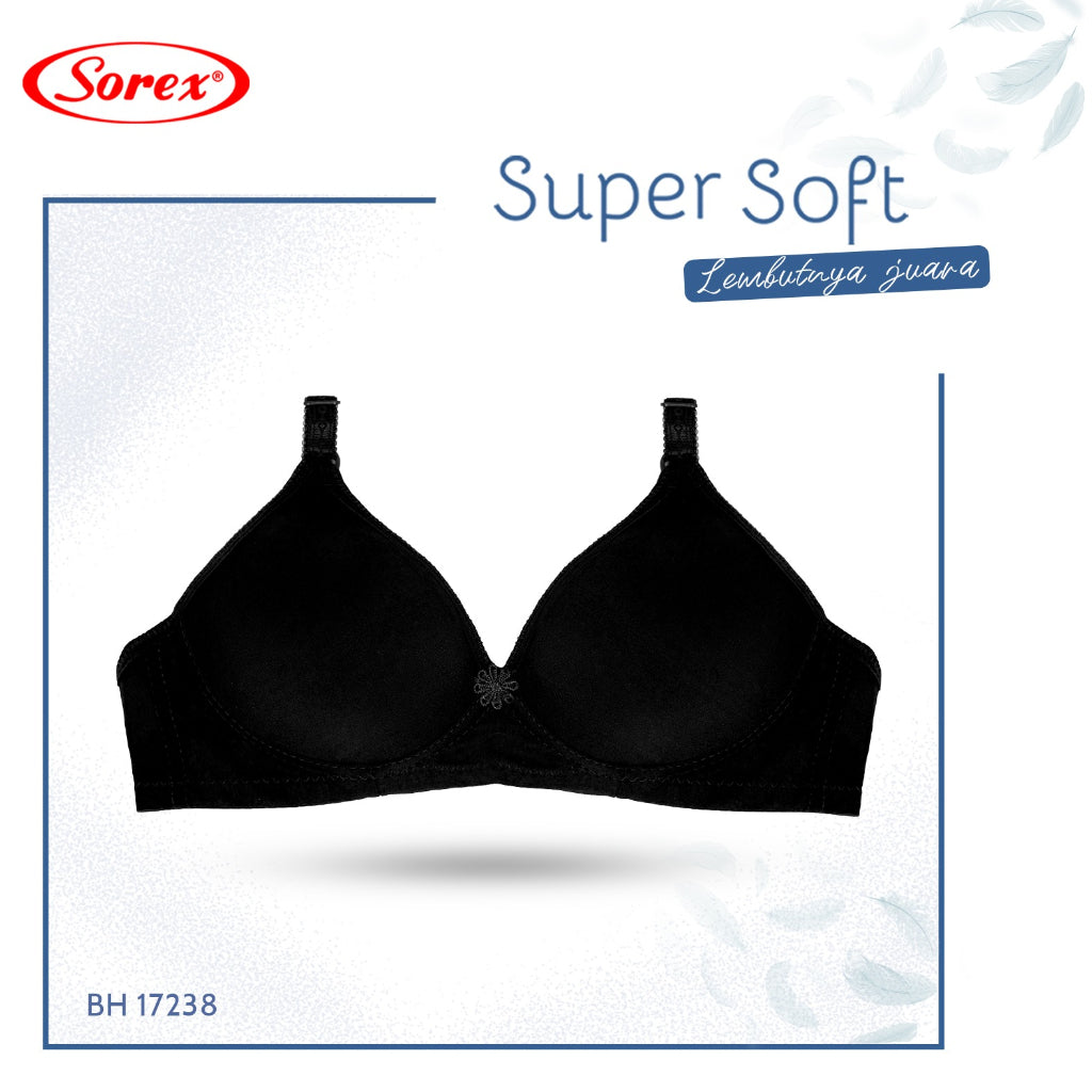 [ PILIH WARNA ] Sorex Bra Tanpa Kawat Super Soft Busa Sedang Setara Cup B BH Harian Simple Polos 17238 / Sorex Bra Tanpa Kawat Super Soft Cup Besar Kait 3 Busa Sedang Basic Harian Nyaman BH 17239