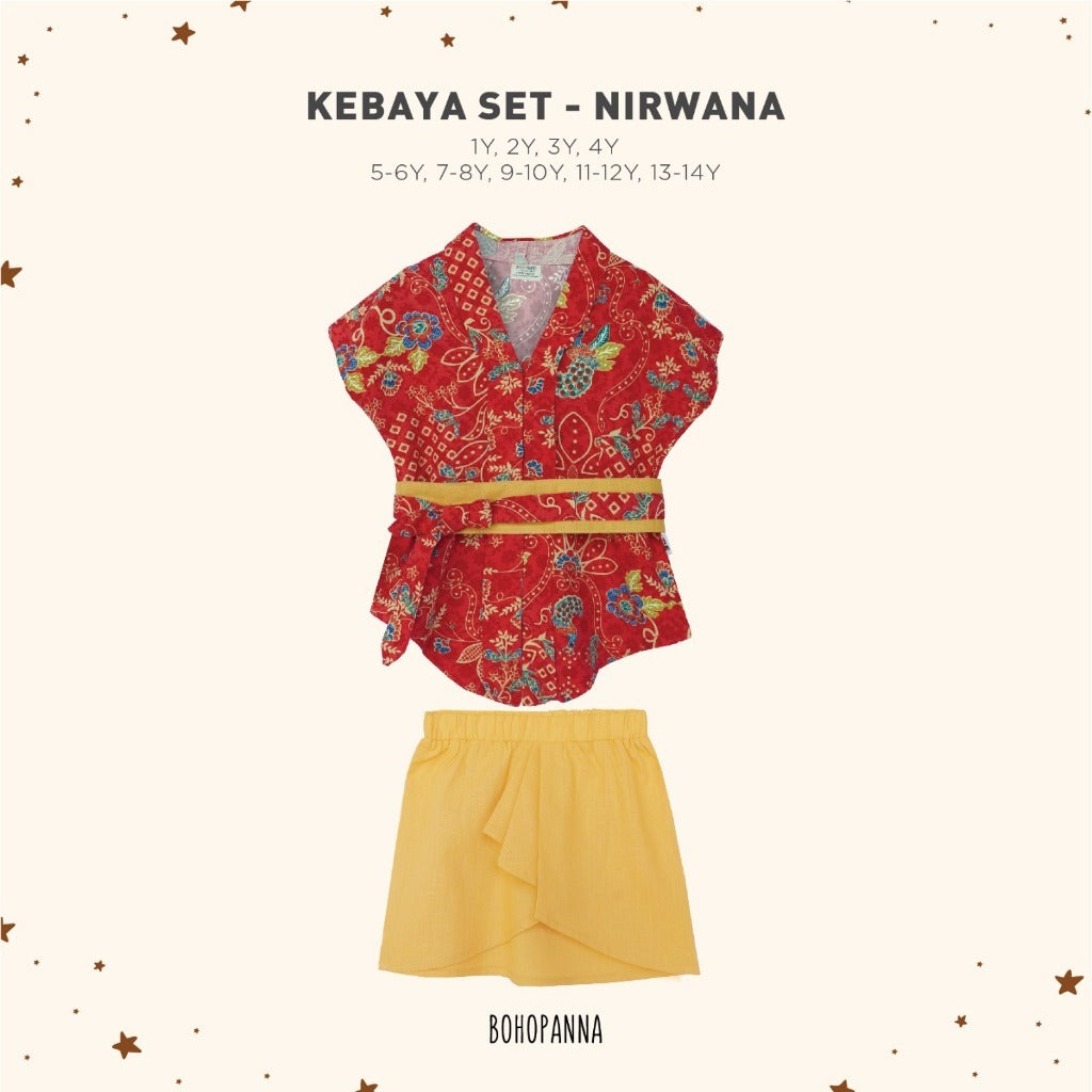 Bohopanna Kutubaru Set 1-14 Tahun Setelan Kebaya Batik Anak Perempuan