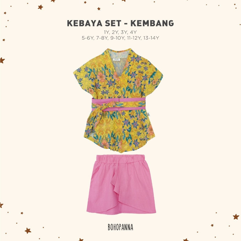 Bohopanna Kutubaru Set 1-14 Tahun Setelan Kebaya Batik Anak Perempuan