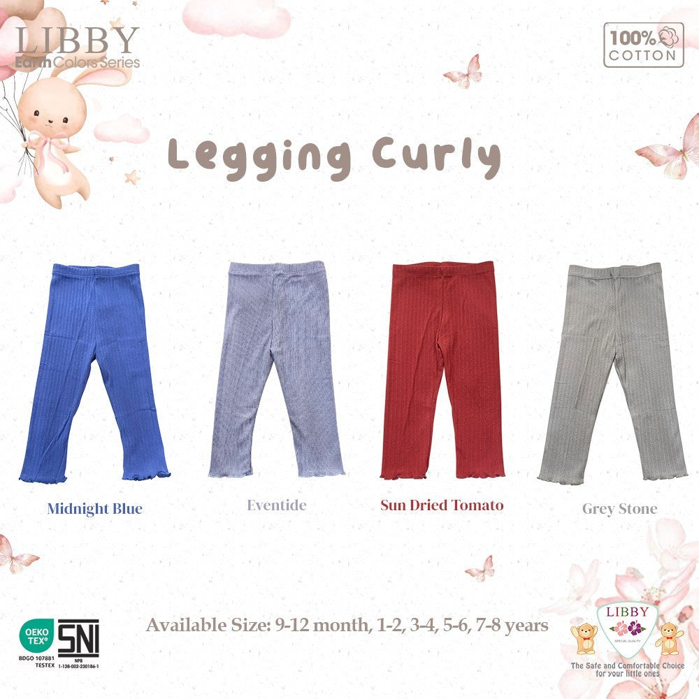 Libby Legging Curly 9 Bln - 8 Tahun Legging Rib Ruffle Girl Anak Perempuan