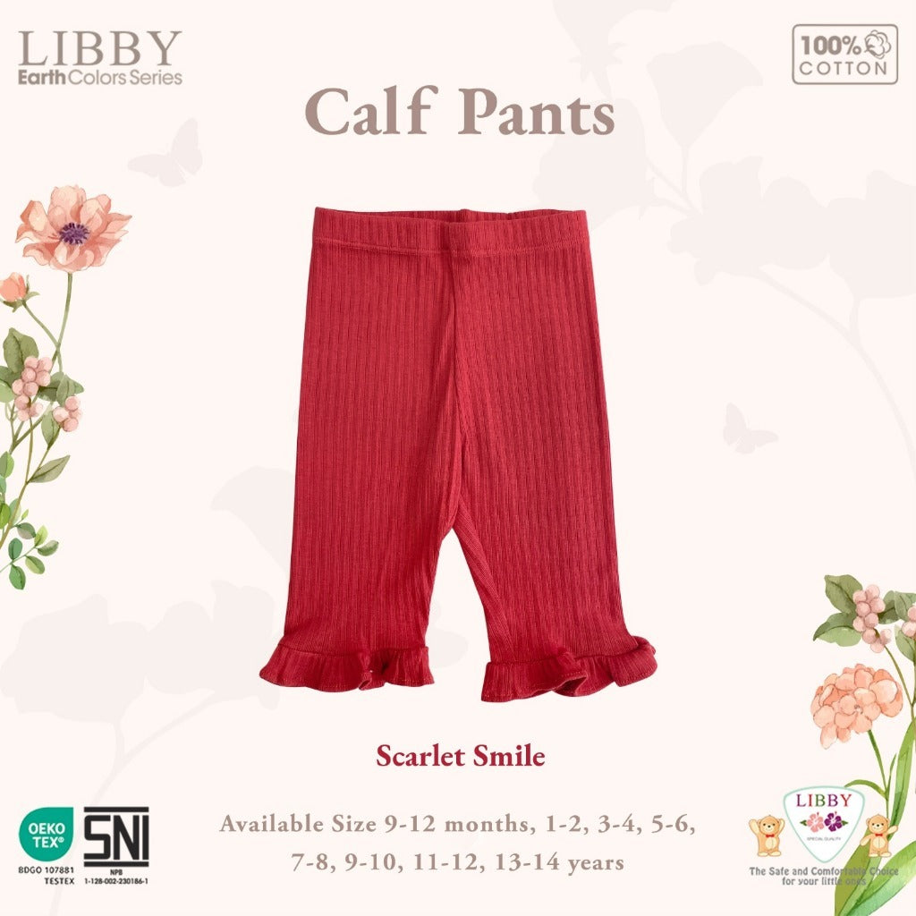 Libby 0-14 Tahun Celana 7/8 Rib Renda Anak Perempuan Easy Calf Pants
