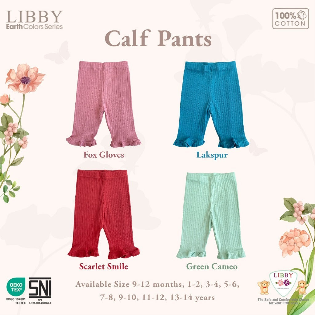 Libby 0-14 Tahun Celana 7/8 Rib Renda Anak Perempuan Easy Calf Pants