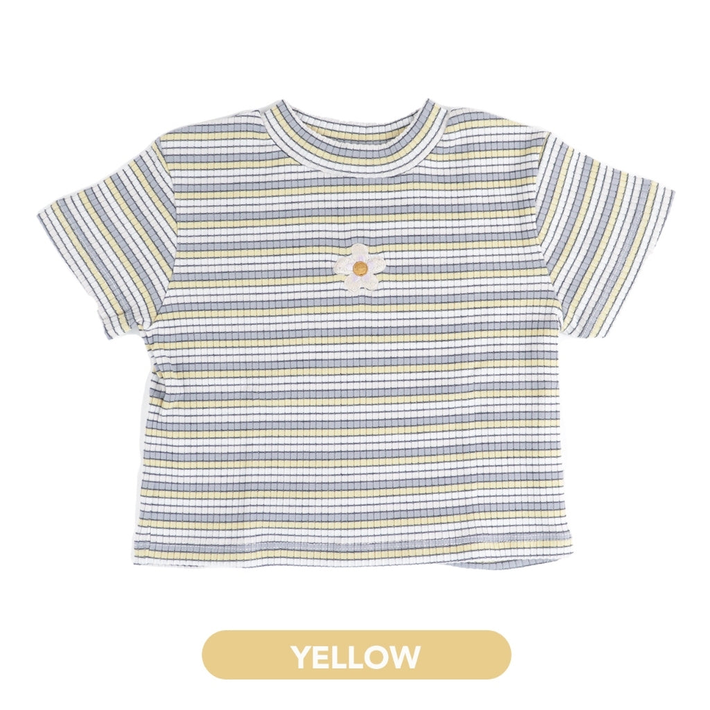Mooi Lucy Top 1-10 Tahun Stripe Tee Reeb / DANIELE  Atasan Rib Salur Fashion Anak Perempuan