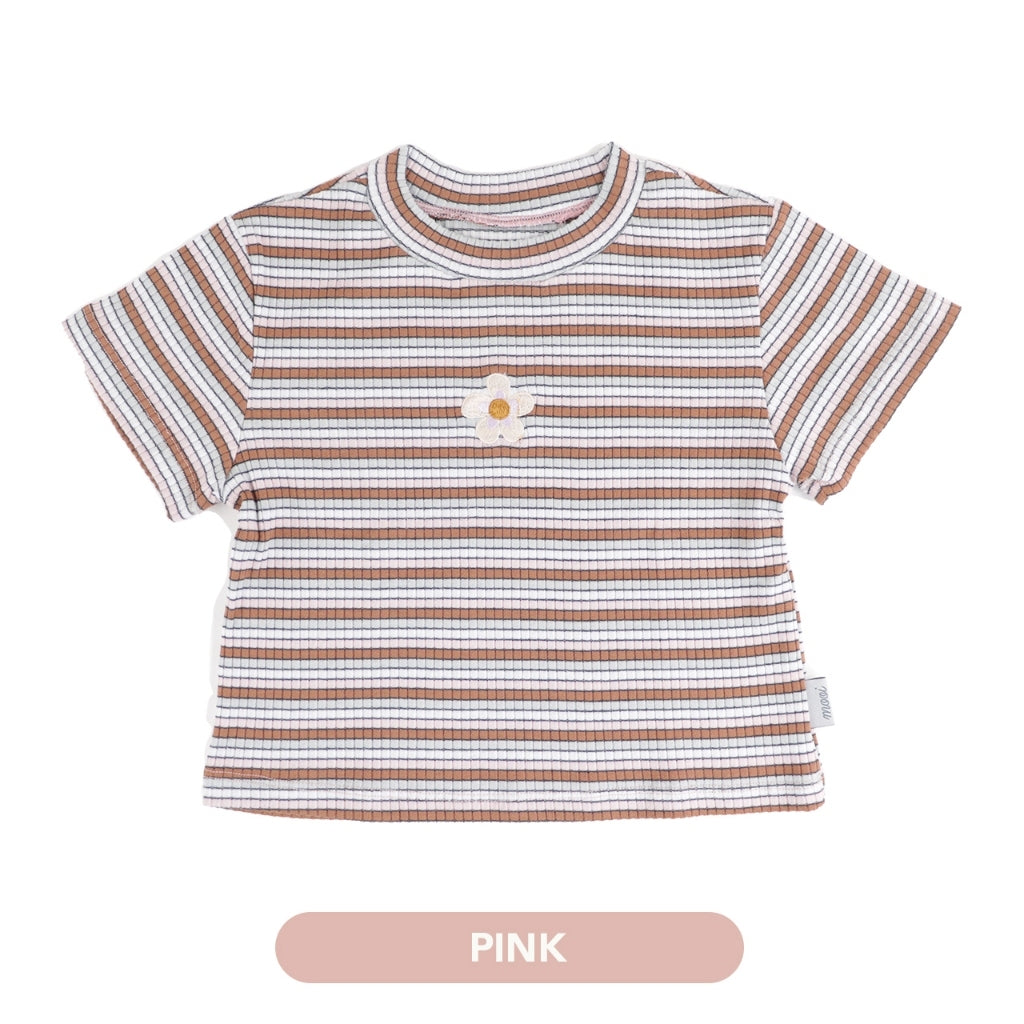 Mooi Lucy Top 1-10 Tahun Stripe Tee Reeb / DANIELE  Atasan Rib Salur Fashion Anak Perempuan