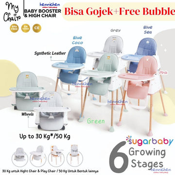 BISA GRAB / GOJEK Sugar Baby My Chair / Sit On Me / Fun Chair / 4in1 Sit On Me / Klassic Chair (Baby Booster & High Chair) : 6 Growing Stages