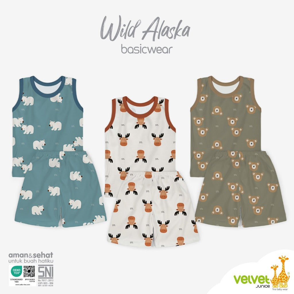 Velvet junior / ARUCHI / MIYO setelan KUTUNG setelan SINGLET GALAPAGOS / SPRING HARMONY /  SPLASHING JOY / EXPEDITION / ENDEARING LION  /  HAPPY DAYS / BLISSFUL BUDDIES  / WARM CUDDLE / DINO BUDDIES baju anak / baju bayi NB SML XL XXL SNI