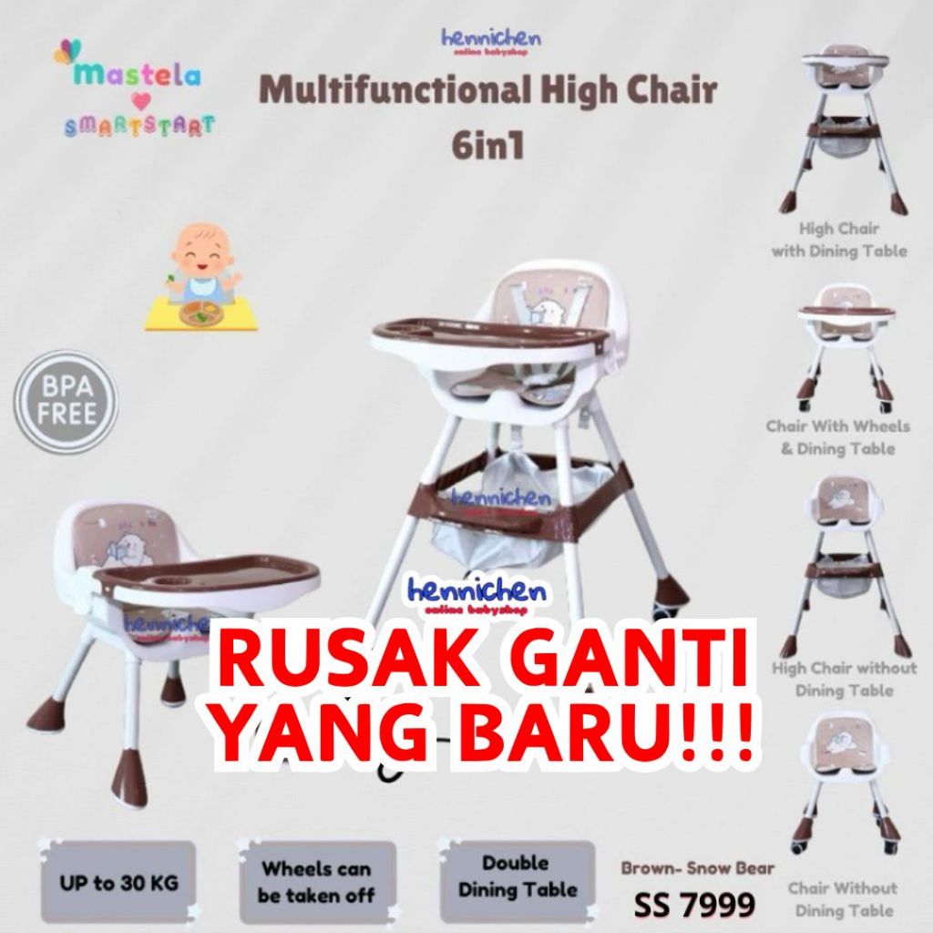 BISA GRAB / GOJEK Sugar Baby My Chair / Sit On Me / Fun Chair / 4in1 Sit On Me / Klassic Chair (Baby Booster & High Chair) : 6 Growing Stages