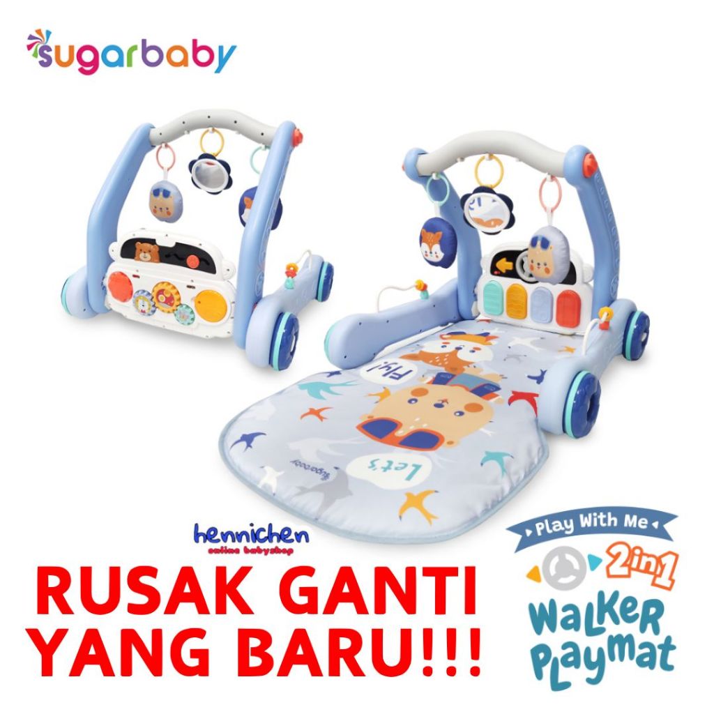SUGAR BABY 2in1 WALKER PLAYMAT PLAY WITH ME SUGARBABY BABY WALKER DAN PLAYMAT BAYI