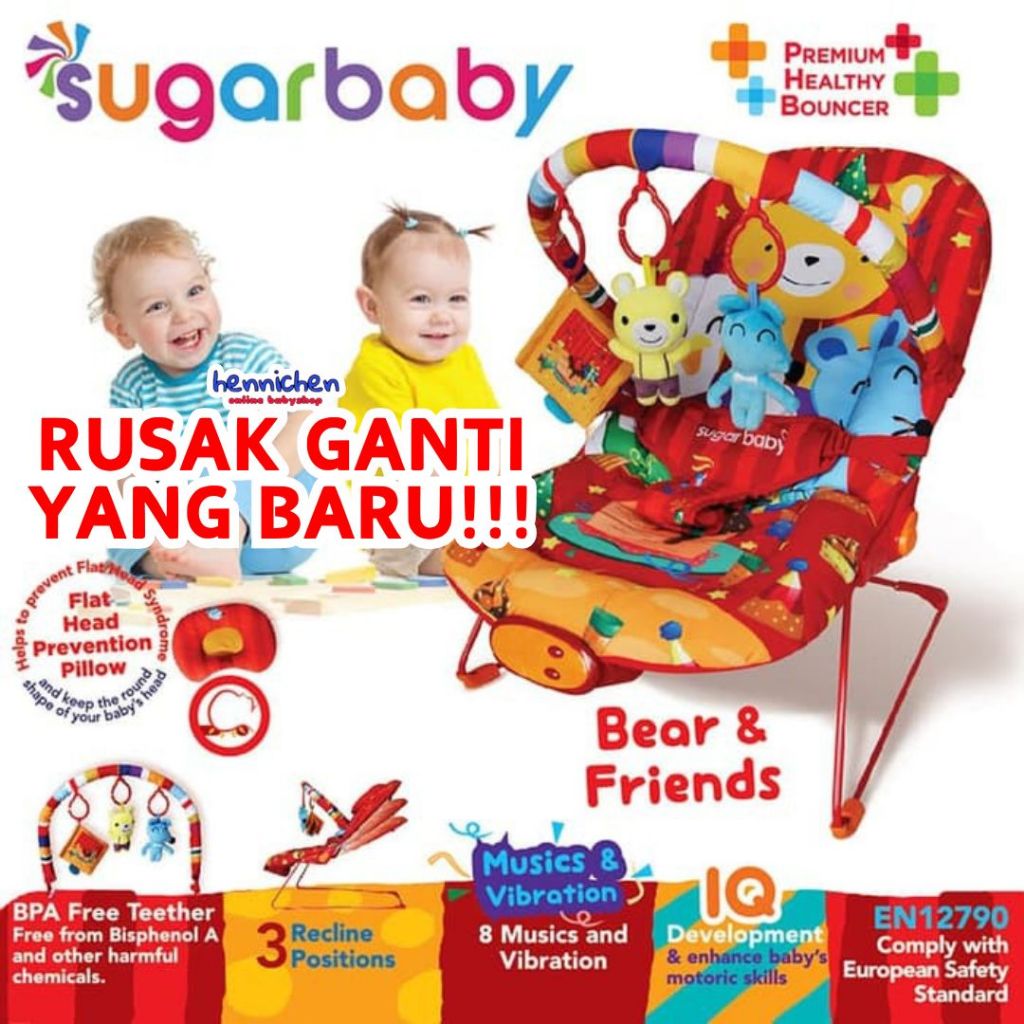10in1 Sugar Baby / Mastela PREMIUM Bouncer Bayi Premium Rocker dgn Extra Large Seat