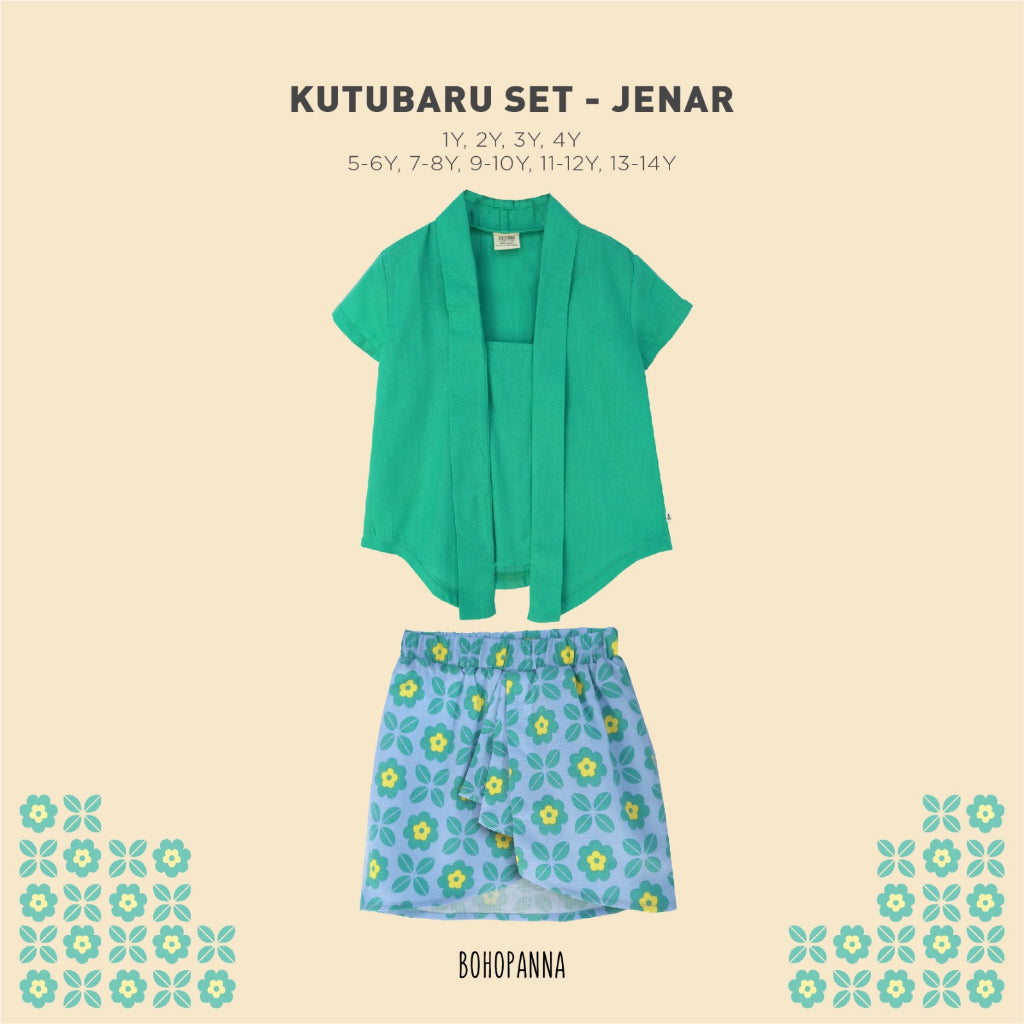 Bohopanna Kutubaru Set 1-14 Tahun Setelan Kebaya Batik Anak Perempuan