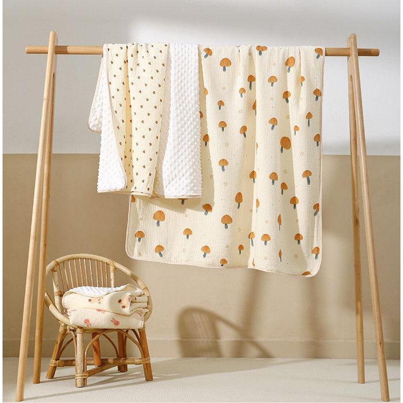 Selimut Bayi Bamboo Bubble 100x110cm / Selimut Bayi Korea Minky Stitches Cotton Dot Muslin Jepang Bamboo / Newborn Infant Baby Cotton Muslin Blanket Baby
