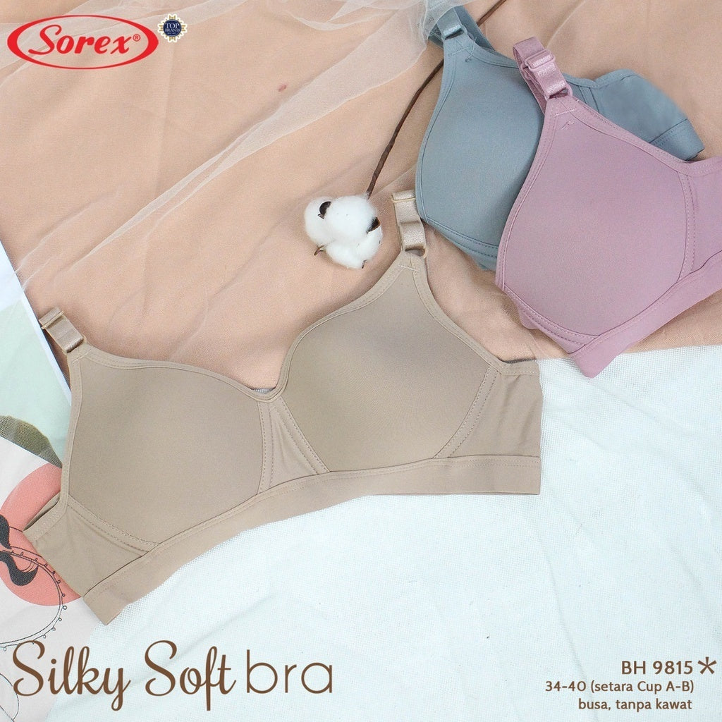 [ PILIH WARNA ] Sorex Bra Cup Besar Tanpa Kawat Busa Kait 3 Setara Cup B-C Silky Soft Bra Harian BH 9814 / Sorex Bra Cup Besar Tanpa Kawat Busa Kait 3 Setara Cup B-C Silky Soft Bra Harian BH 9815 99183