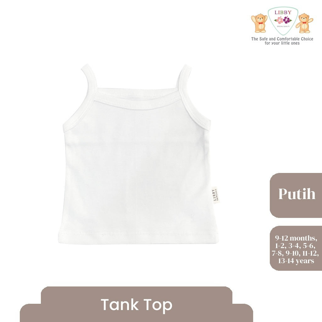 LIBBY Atasan Anak Perempuan Tanktop Polos Usia 9 Bulan - 14 Tahun (1PCS)