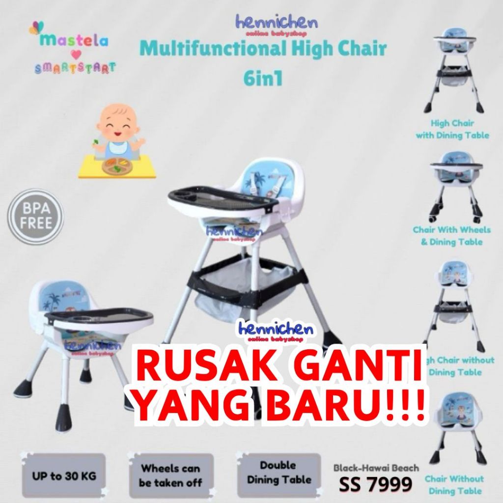 BISA GRAB / GOJEK Sugar Baby My Chair / Sit On Me / Fun Chair / 4in1 Sit On Me / Klassic Chair (Baby Booster & High Chair) : 6 Growing Stages